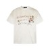 Hand drawn letter printing, spray dyeing, dirty short sleeves