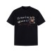Hand drawn letter printing, spray dyeing, dirty short sleeves