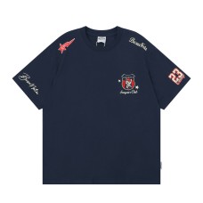 Emblem Embroidered Cartoon Short Sleeve