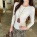 Design Sense Lace Splicing Round Neck Long Sleeve T-Shirt Design Sense Lace Splicing Round Neck Long Sleeve T-Shirt