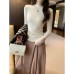 Seductive Mesh Spliced Round Neck Long Sleeve T-Shirt