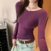Unique Asymmetrical Shoulder Sexy Long Sleeve T-Shirt
