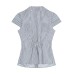 Retro checkered short sleeved shirt for women