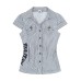 Retro checkered short sleeved shirt for women