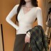 Sensual Unique Padded V-Neck Long Sleeve T-Shirt