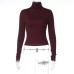 women's autumn new fashion elegant solid color mock neck slimming inner layer basic top