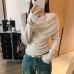 Neckline Sleeveless Knit Top with Long Sleeve Layered Design