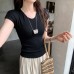 Chic White Round Neck Sleeveless Crop Top