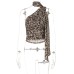 Fashion spicy girl women's leopard print off-shoulder sleeveless ribbon short fitted crop top