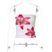 Women's Summer New ArrivalGirl Style Strapless One-Shoulder Printed Ultra-Short Crop Top with Exposed Belly Design