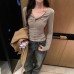 Knotted V-Neck Fitted Inner Layer Top for Women
