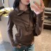 Striped Turn-down Collar Slim Fit Inner Layer T-shirt Striped Turn-down Collar Slim Fit Inner Layer T-shirt