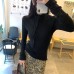 Chic Bow Tie Slim Fit Long Sleeve Knit T-Shirt