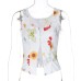 Style Women's Square Neck Sleeveless Buttoned Open Front Crop Top with Midriff Exposure
