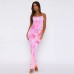 Printed Sleeveless Waist-Cinching Bodycon Dress
