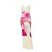 Printed Sleeveless Waist-Cinching Bodycon Dress