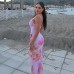 Printed Sleeveless Waist-Cinching Bodycon Dress