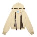Retro hooded sweatshirt cardigan jacket for women