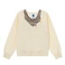 V-neck dopamine striped fake two piece long sleeved sweatshirt for women