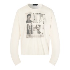 Retro vintage figure print long sleeved t-shirt