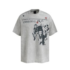 Character printed short sleeved T-shirt