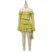 Fashionable Strapless One-Shoulder Ruffle Flare Sleeve Ribbon Dress