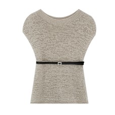 Chic Elegant Round Neck Sleeveless Knit Crop Top