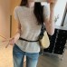 Chic Elegant Round Neck Sleeveless Knit Crop Top