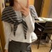 Unique Half-Button Silver-Pressed Long Sleeve T-Shirt