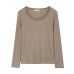 Solid Color Round Neck Long Sleeve Knit Top