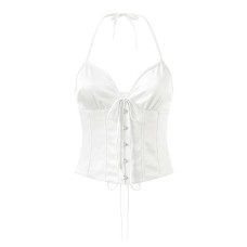 Tie up neck hanging small top
