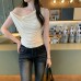 sleeveless crop top for women, asymmetrical off-shoulder design sleeveless crop top for women, asymmetrical off-shoulder design