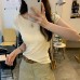 Lace-like Rayon Sleeveless Knit Top for Women