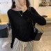 Textured One-Shoulder Long Sleeve Knit Top