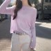 Textured One-Shoulder Long Sleeve Knit Top