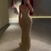 Sparkle Strapless Fashion Dress Summer Casual Vacation Party Dress