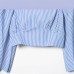 Slim fit square neck design striped strapless top