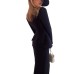 Autumn Winter Long Sleeve Casual Pocket Two-Piece Set Loose Outfit for Work and Parties