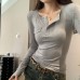 Pocket Slim Fit White Henley Neck Inner Layer Tee