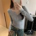 Pocket Slim Fit White Henley Neck Inner Layer Tee
