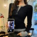 False Two-Piece Spliced Color-Blocking Inner Layered T-Shirt 