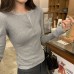 False Two-Piece Spliced Color-Blocking Inner Layered T-Shirt 