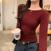 Soft Knit Raglan Sleeve Long Sleeve T-Shirt 