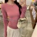 Soft Knit Raglan Sleeve Long Sleeve T-Shirt 