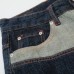 Splicing fake two denim pants