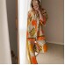 Casual Printed Short Sleeve Loose Fit Relaxed Two-Piece Set