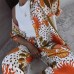 Casual Printed Short Sleeve Loose Fit Relaxed Two-Piece Set