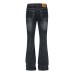 Classic flip low waist micro flared elastic jeans