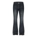 Classic flip low waist micro flared elastic jeans