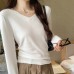 Regular Shoulder V-neck Inner Layer Basic T-shirt